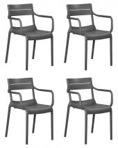 Набор 4 шт Стул обеденный DOBRIN TIM ARM, темно-серый (GR-04)