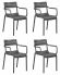 Набор 4 шт Стул обеденный DOBRIN TIM ARM, темно-серый (GR-04)