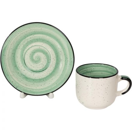 Набор Чайная пара АЭРОГРАФ ФИСТАШКОВЫЙ БРИЗ чайный арт.139-27125 Набор Чайная пара АЭРОГРАФ ФИСТАШКОВЫЙ БРИЗ чайный арт.139-27125