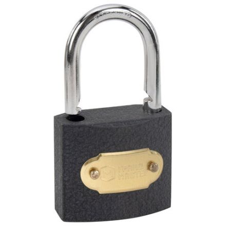 Замок навесной чугунный "Стандарт", ширина 38 мм, английский, 3 ключа, ГРАНДМАСТЕР, 671291