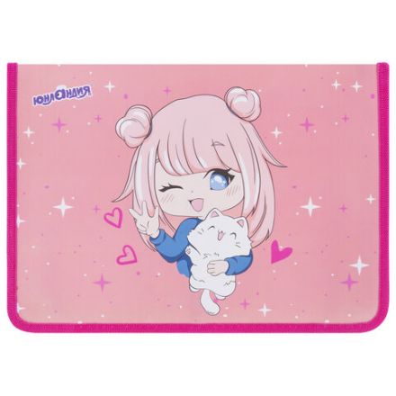 Папка для труда на молнии ЮНЛАНДИЯ А4, 1 отделение, откидная планка, органайзер, "Anime pals", 272222 Папка для труда на молнии ЮНЛАНДИЯ А4, 1 отделение, откидная планка, органайзер, "Anime pals", 272222