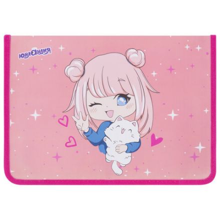 Папка для труда на молнии ЮНЛАНДИЯ А4, 1 отделение, откидная планка, органайзер, "Anime pals", 272222 Папка для труда на молнии ЮНЛАНДИЯ А4, 1 отделение, откидная планка, органайзер, "Anime pals", 272222