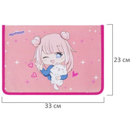 Папка для труда на молнии ЮНЛАНДИЯ А4, 1 отделение, откидная планка, органайзер, "Anime pals", 272222 Папка для труда на молнии ЮНЛАНДИЯ А4, 1 отделение, откидная планка, органайзер, "Anime pals", 272222