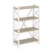 Loft Стеллаж на регулируемых опорах-4 полки VR.L-MST.O-4.8 Дуб аттик/Белый металл 800*400*1280