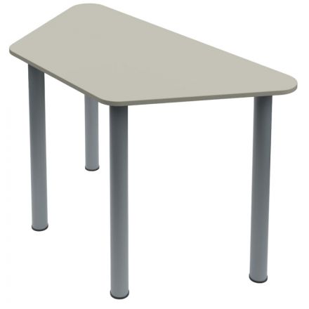 Парта МЕТ_Стол ученич.трапеция круг. Опор.1200х600х760 серый/сер