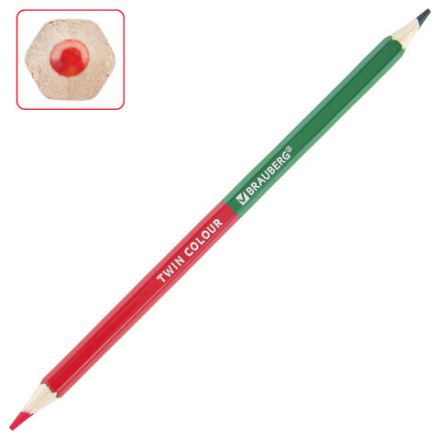 Карандаши цветные двусторонние BRAUBERG PREMIUM TWIN COLOUR, 24 штуки, 48 цветов, шестигранные, грифель 3,3 мм, натуральное дерево, 181875