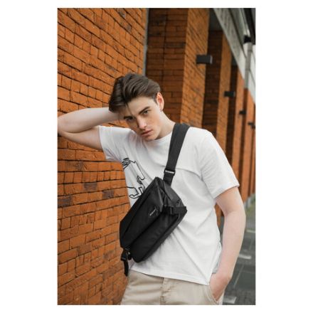 Сумка на плечо большая HEIKKI STREAM (ХЕЙКИ), карман-антивор, А5, черная, 22х31х8 см, 272640 Сумка на плечо большая HEIKKI STREAM (ХЕЙКИ), карман-антивор, А5, черная, 22х31х8 см, 272640