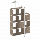 Loft Прямой стеллаж наборный VR.L-21 Тиквуд тёмный/Белый металл 1278*446*2280