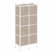 Loft Прямой стеллаж наборный VR.L-04 Дуб аттик/Белый металл 862*446*1869 Loft Прямой стеллаж наборный VR.L-04 Дуб аттик/Белый металл 862*446*1869