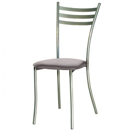 Стул для столовых UD_Флоренция СМ7/1-02 карк.серебр.метал.к/з-св.серый К-03