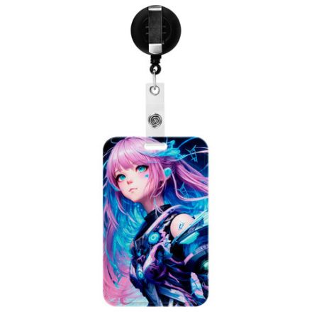 Бейдж вертикальный с 3D-печатью "Аниме" (85х54 мм), с рулеткой, СЛАЙДЕР, FUNSTER (ФАНСТЕР), 238840