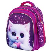 Рюкзак BRAUBERG KIDS MIND с пеналом в комплекте, 2 отделения, "Humble Cat", 40х28х18 см, 273176
