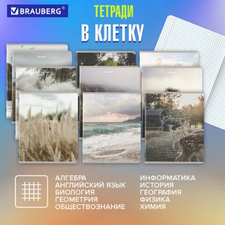 Тетради предметные, КОМПЛЕКТ 12 ПРЕДМЕТОВ, 48 л., SoftTouch, BRAUBERG, "ESTHETICS", 404833 Тетради предметные, КОМПЛЕКТ 12 ПРЕДМЕТОВ, 48 л., SoftTouch, BRAUBERG, "ESTHETICS", 404833
