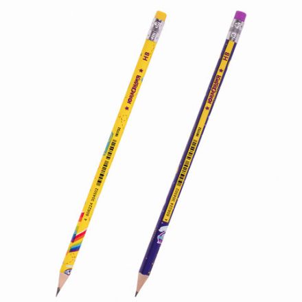 Карандаш чернографитный ЮНЛАНДИЯ "ЮНЛАНДИК", 1 шт., HB, с ластиком, корпус ассорти, 181752 Карандаш чернографитный ЮНЛАНДИЯ "ЮНЛАНДИК", 1 шт., HB, с ластиком, корпус ассорти, 181752