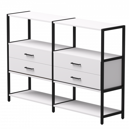 Набор стеллажных систем №2 Everprof EVO 1635x385x1120 Белый/Черный