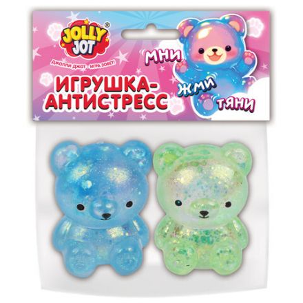 Игрушка-антистресс "МЕДВЕДИКИ. НАБОР 2 ШТУКИ", 5 см, ассорти 4 цвета, дисплей, JOLLY JOT (ДЖОЛЛИ ДЖОТ), 665771