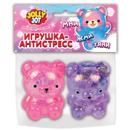 Игрушка-антистресс "МЕДВЕДИКИ. НАБОР 2 ШТУКИ", 5 см, ассорти 4 цвета, дисплей, JOLLY JOT (ДЖОЛЛИ ДЖОТ), 665771