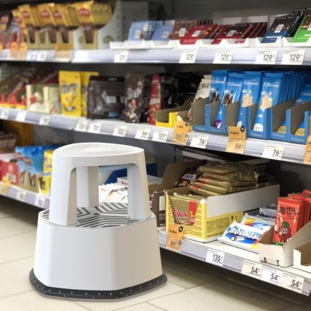 Табурет-стремянка передвижной EVR STEPP PRO 503266, серый