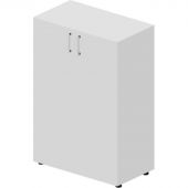 Шкаф A/N/F/C средний закрытый, ручки - хром Белый/Белый EMMS562BLBL