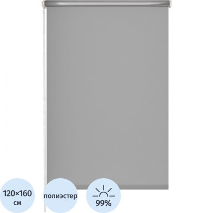 Рулонная штора Комус Мебель blackout silver 537837 V2, 120х160, серый