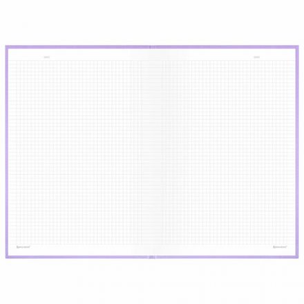 Блокнот БОЛЬШОЙ ФОРМАТ 200х290 мм, А4, 80 л., твердый, клетка, BRAUBERG "Minimal", сиреневый, 116434 Блокнот БОЛЬШОЙ ФОРМАТ 200х290 мм, А4, 80 л., твердый, клетка, BRAUBERG "Minimal", сиреневый, 116434