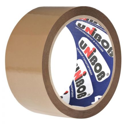 Клейкая лента упаковочная Unibob коричневая 48 мм х 66 м толщина 40 мкм