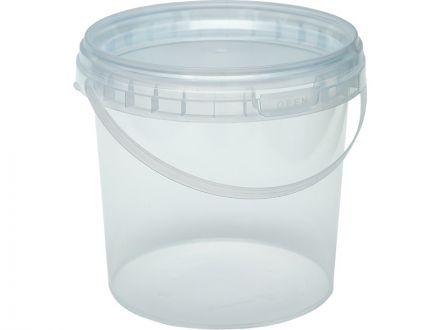ВЕДРО КРУГЛОЕ бесцветное 1,18л В1L с бесцветной крышкой