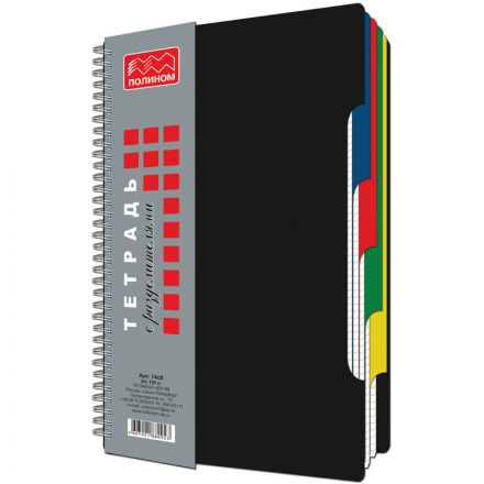 Бизнес-тетрадь А4,120л,кл,гребень,пластик.обл. с вырубк,4раздел ЧЕРНЫЙ 14с9 Бизнес-тетрадь А4,120л,кл,гребень,пластик.обл. с вырубк,4раздел ЧЕРНЫЙ 14с9