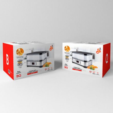 Сушилка для овощей BQ (БИ-КЬЮ) FD1001, объём 10 л, 250 Вт, 5 поддонов, электронное управление, стальная, 86192128