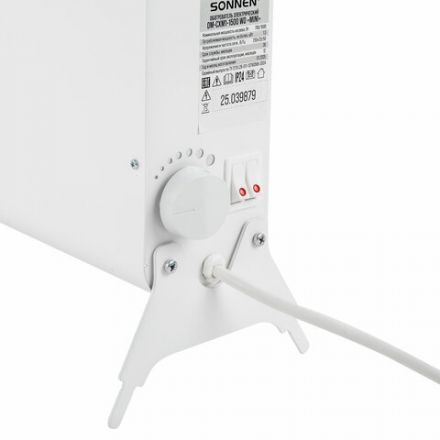 Обогреватель-конвектор SONNEN MINI-1500.2, 1500 Вт, вешалка, Х-образный нагревательный элемент, белый, сделано в России, 457631