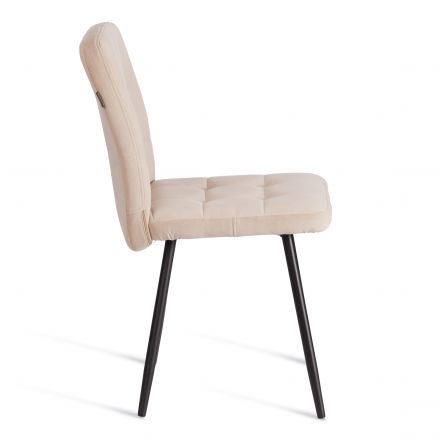 Стул обеденный Medeo LT, велюр, бежевый/черный, 7, 45х56х89 см