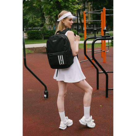 Рюкзак HEIKKI ENERGETIC (ХЕЙКИ) универсальный, эргономичный, "Strips", черный, 43х30х16 см, 273860