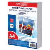 Фотобумага глянцевая, А4, 140 г/м2, односторонняя, 100 листов, ПАКЕТ, BRAUBERG ORIGINAL, 364414 Фотобумага глянцевая, А4, 140 г/м2, односторонняя, 100 листов, ПАКЕТ, BRAUBERG ORIGINAL, 364414
