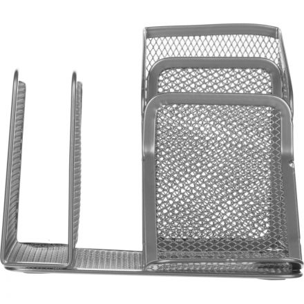 Подставка для письменных принадлежностей и писем Attache (4 секции, металлическая сетка, 145х130х128 мм, серебро)