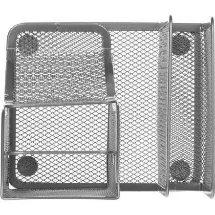 Подставка для письменных принадлежностей и писем Attache (4 секции, металлическая сетка, 145х130х128 мм, серебро)
