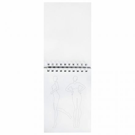 Скетчбук, С ШАБЛОНАМИ ФИГУР, бумага 160 г/м2, 145х205 мм, 60 л., гребень, подложка, BRAUBERG ART CLASSIC, 115073