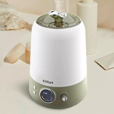 Увлажнитель воздуха KITFORT КТ-2896, объем бака 3,5 л, 24 Вт, арома-контейнер, гигрометр белый/зеленый Увлажнитель воздуха KITFORT КТ-2896, объем бака 3,5 л, 24 Вт, арома-контейнер, гигрометр белый/зеленый