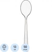 Ложка одноразовая чайная PLMA прозрачная 130 мм 50 штук в упаковке