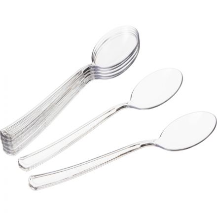Ложка одноразовая чайная PLMA прозрачная 130 мм 50 штук в упаковке