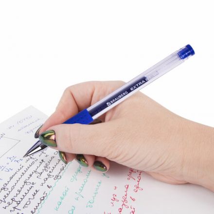 Ручка гелевая с грипом BRAUBERG "EXTRA GT", СИНЯЯ, стандартный узел 0,5 мм, линия 0,35 мм, 143915 Ручка гелевая с грипом BRAUBERG "EXTRA GT", СИНЯЯ, стандартный узел 0,5 мм, линия 0,35 мм, 143915