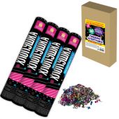 Хлопушка пневматическая 30 см "Серпантин" 3+1 шт. В ПОДАРОК, фольга разноцветная, ЗОЛОТАЯ СКАЗКА, 592084