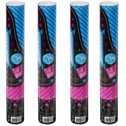 Хлопушка пневматическая 30 см "Серпантин" 3+1 шт. В ПОДАРОК, фольга разноцветная, ЗОЛОТАЯ СКАЗКА, 592084