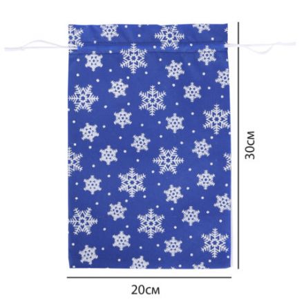 Подарочный мешок (1 шт.) новогодний, 30х20 см, "Snowflakes", нетканый материал, 3 цвета ассорти, ЗОЛОТАЯ СКАЗКА, 592535