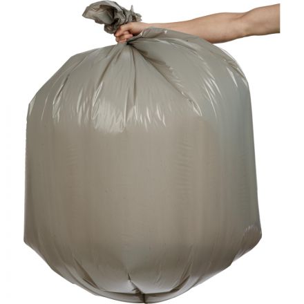 Мешки для мусора на 240 литров серые особопрочные (55 мкм, в рулоне 10 штук, 110х150 см)