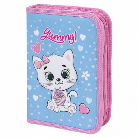 Пенал ПИФАГОР, 1 отделение, 2 откидные планки, полиэстер, 20х14 см, "Yummy Cupcakes", 271512 Пенал ПИФАГОР, 1 отделение, 2 откидные планки, полиэстер, 20х14 см, "Yummy Cupcakes", 271512