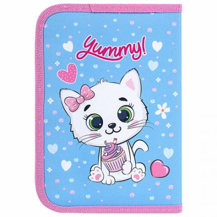 Пенал ПИФАГОР, 1 отделение, 2 откидные планки, полиэстер, 20х14 см, "Yummy Cupcakes", 271512 Пенал ПИФАГОР, 1 отделение, 2 откидные планки, полиэстер, 20х14 см, "Yummy Cupcakes", 271512