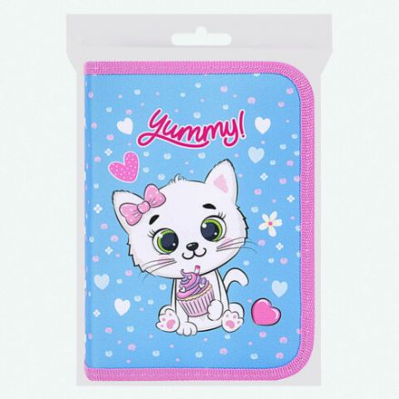 Пенал ПИФАГОР, 1 отделение, 2 откидные планки, полиэстер, 20х14 см, "Yummy Cupcakes", 271512 Пенал ПИФАГОР, 1 отделение, 2 откидные планки, полиэстер, 20х14 см, "Yummy Cupcakes", 271512