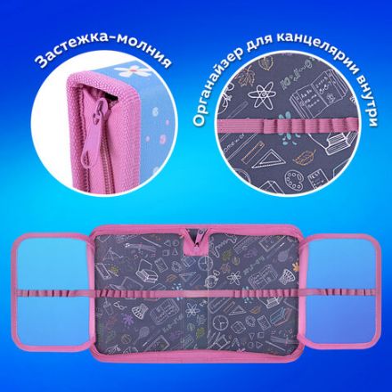 Пенал ПИФАГОР, 1 отделение, 2 откидные планки, полиэстер, 20х14 см, "Yummy Cupcakes", 271512 Пенал ПИФАГОР, 1 отделение, 2 откидные планки, полиэстер, 20х14 см, "Yummy Cupcakes", 271512