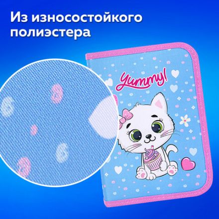 Пенал ПИФАГОР, 1 отделение, 2 откидные планки, полиэстер, 20х14 см, "Yummy Cupcakes", 271512 Пенал ПИФАГОР, 1 отделение, 2 откидные планки, полиэстер, 20х14 см, "Yummy Cupcakes", 271512