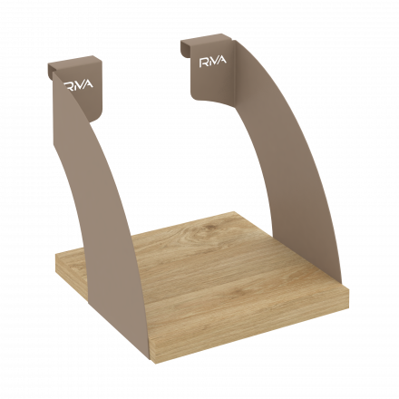 Навесные полки. Кронштейны+ЛДСП полка 200мм MAN-41-2 Тиквуд светлый/Мокко металл 200*220*200